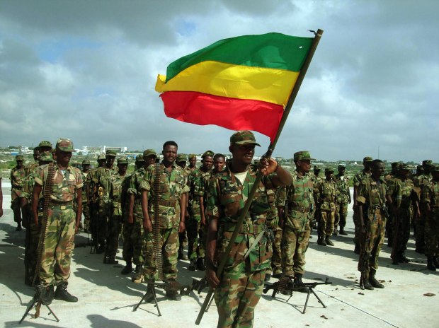 The first batch of Ethiopian troops leav